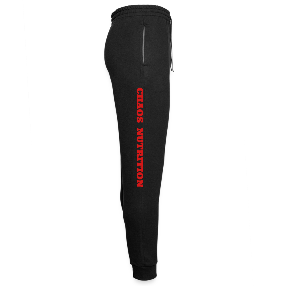 CHAOS NUTRITION, BLACK JOGGERS WITH RED LETTERING - black/asphalt