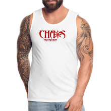 CHAOS NUTRITION, Black Tank Top with Red Lettering - white