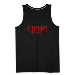 CHAOS NUTRITION, Black Tank Top with Red Lettering - black