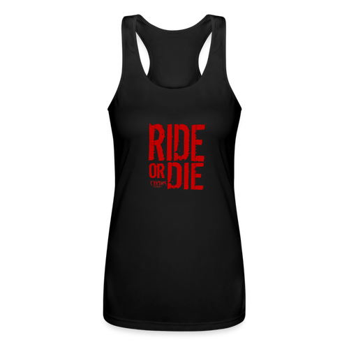 Ride Or Die Racerback Tank Top Red Lettering - black