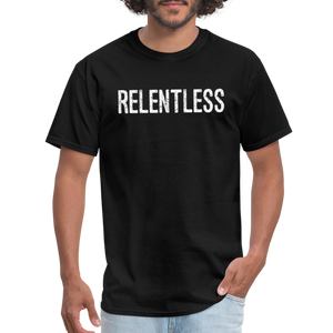 RELENTLESS T-SHIRT with WHITE LETTERING - black