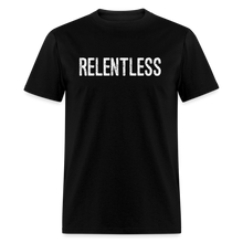 RELENTLESS T-SHIRT with WHITE LETTERING - black