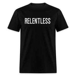RELENTLESS T-SHIRT with WHITE LETTERING - black