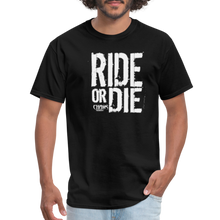 RIDE OR DIE - T-SHIRT with WHITE LOGO - black