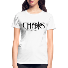 OG Chaos Nutrition Logo Women's T-Shirt with Black Lettering - white