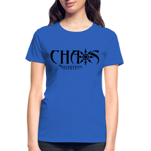OG Chaos Nutrition Logo Women's T-Shirt with Black Lettering - royal blue