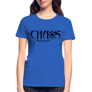 OG Chaos Nutrition Logo Women's T-Shirt with Black Lettering - royal blue