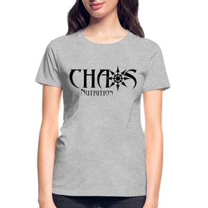 OG Chaos Nutrition Logo Women's T-Shirt with Black Lettering - heather gray