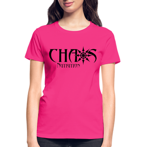 OG Chaos Nutrition Logo Women's T-Shirt with Black Lettering - fuchsia