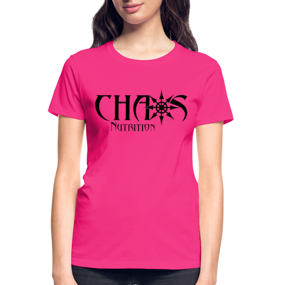 OG Chaos Nutrition Logo Women's T-Shirt with Black Lettering - fuchsia