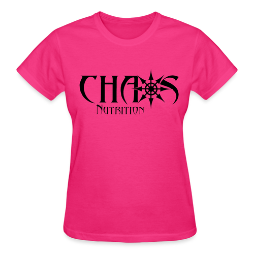 OG Chaos Nutrition Logo Women's T-Shirt with Black Lettering - fuchsia