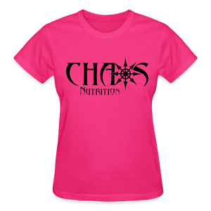 OG Chaos Nutrition Logo Women's T-Shirt with Black Lettering - fuchsia
